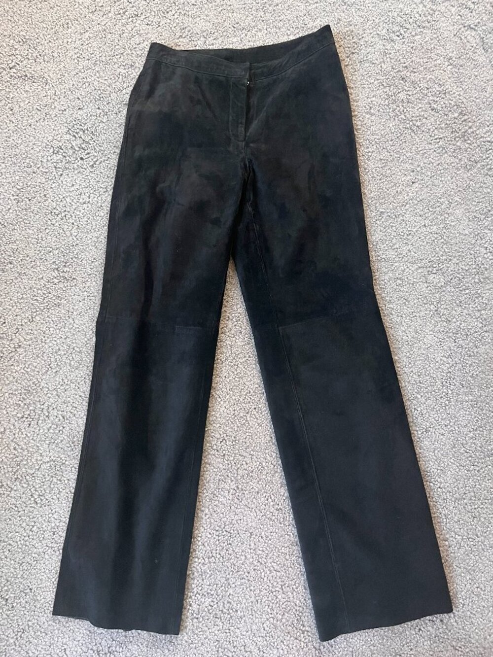100% LEATHER SUEDE I.N.C. PANTS SLACKS TROUSERS - BLACK - EUC - SIZE 2 PETITE